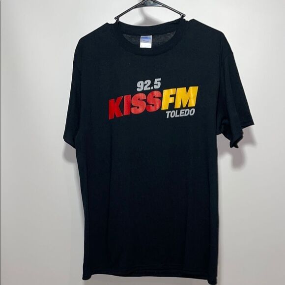 Port and Company Black and Red Short Sleeve Tee - Picture 1 of 7